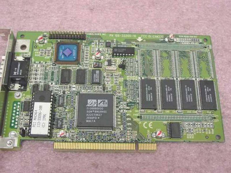 ATI 109-33200-10 (FCC ID: EXM332) PCI MACH64 VIDEO CARD, 1023320210