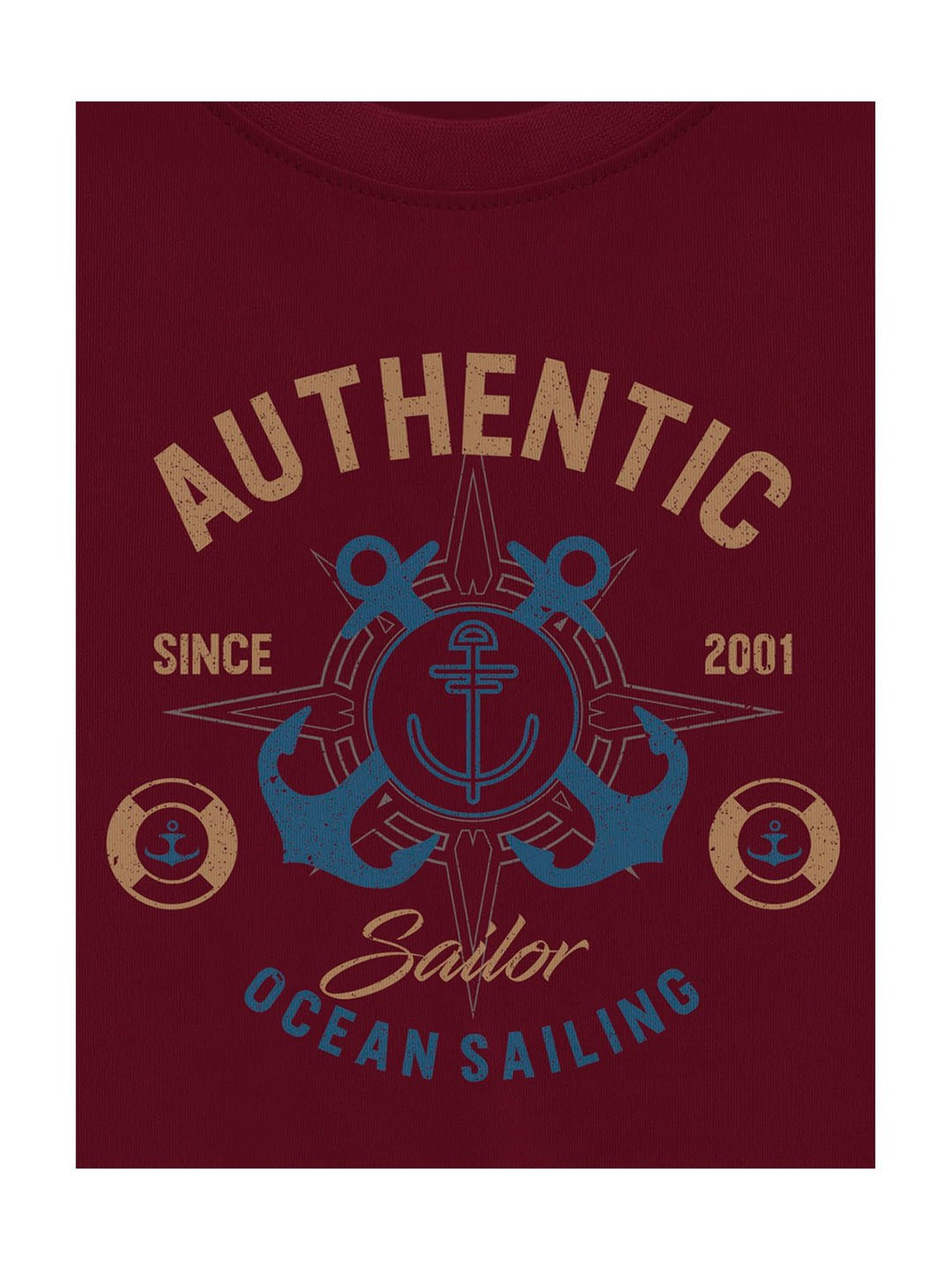 HELLCAT Kids Burgundy Printed  T-Shirt