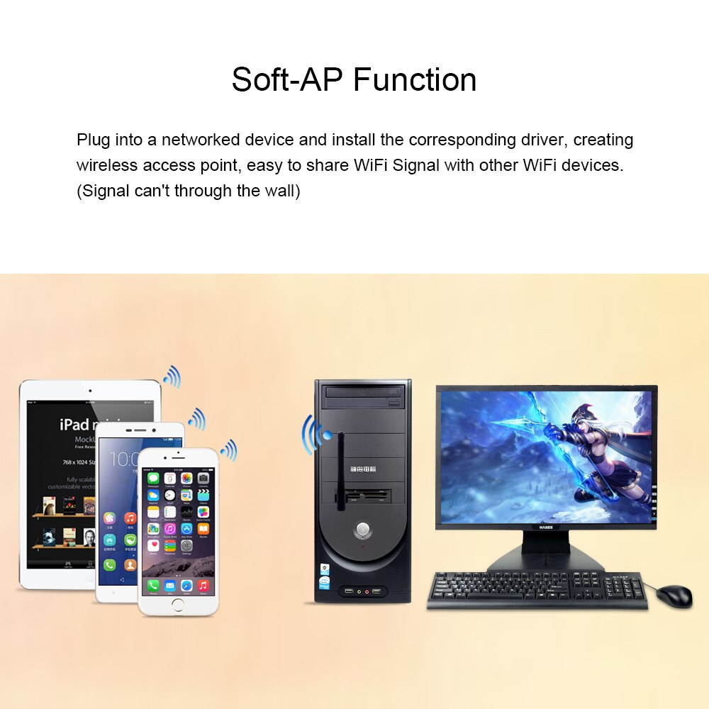 1 pcs 150Mbps External Wireless Network Card Mini USB WiFi Adapter Antenna LAN Ethernet Wi Fi Receiver 802.11n for Windows Mac