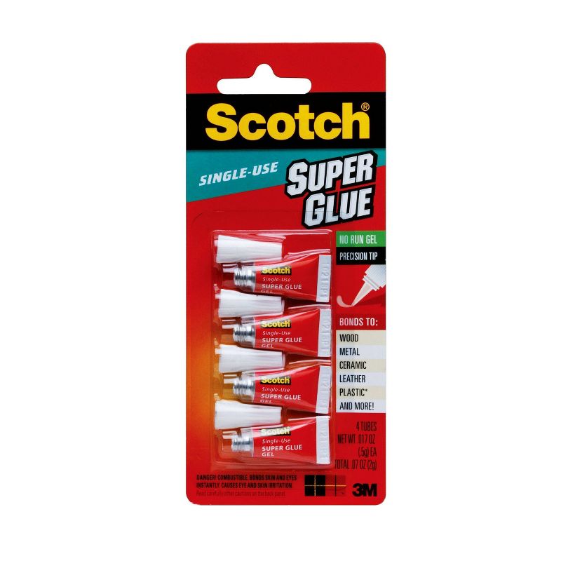 Scotch 4pk Single Use Super Glue