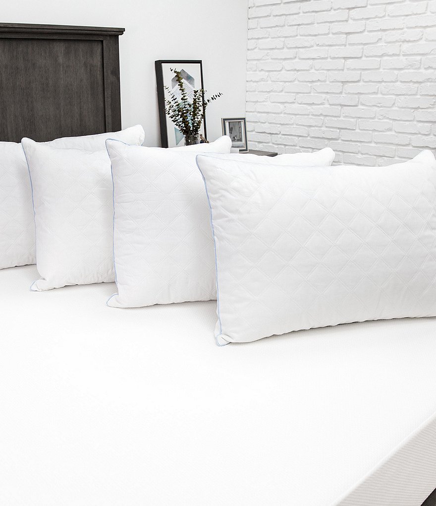 Sensorpedic Fiber Bed Pillow with 100% Cotton Zippered Pillow, Set of 4