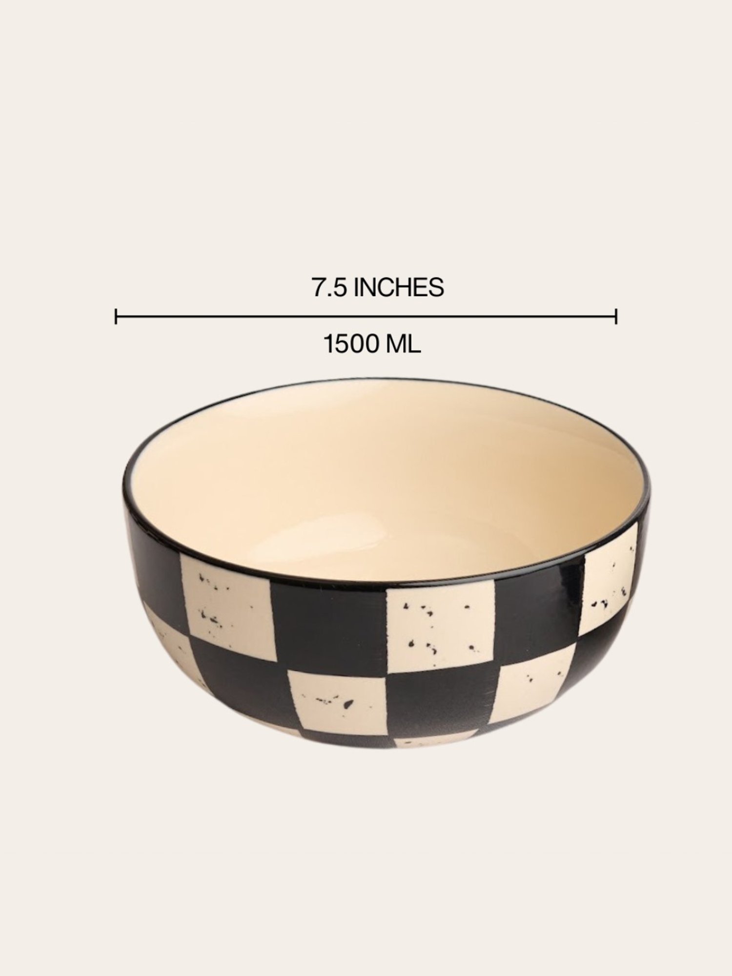 BlackCarrot Black & White Ceramic Serving Bowl