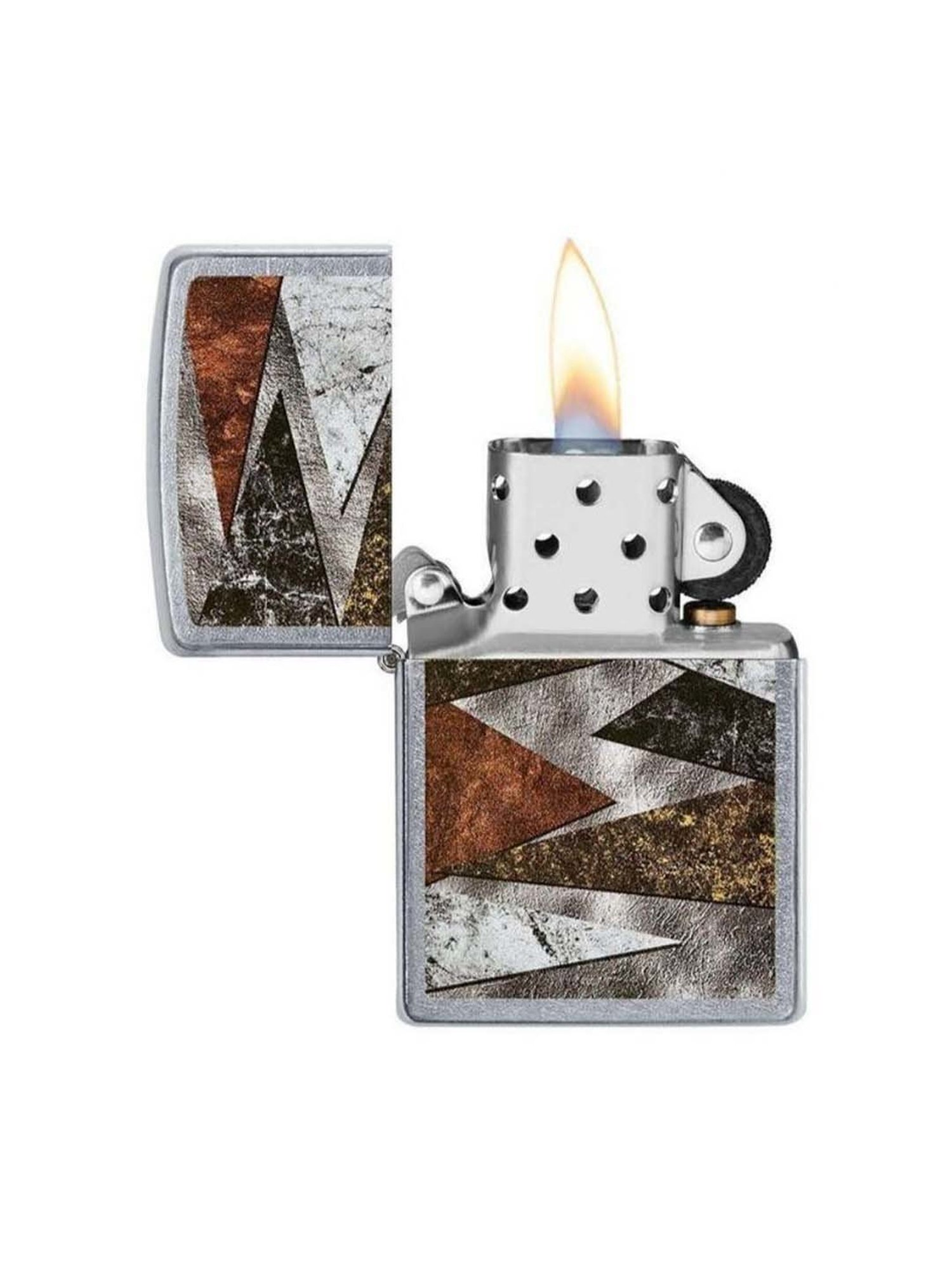 Zippo Multicolor Pattern Design Brass Windproof Pocket Lighter