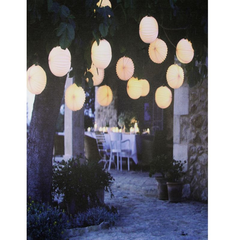 Northlight LED Lighted Flickering Garden Party Chinese Lanterns Canvas Wall Art 11.75" x 15.75"