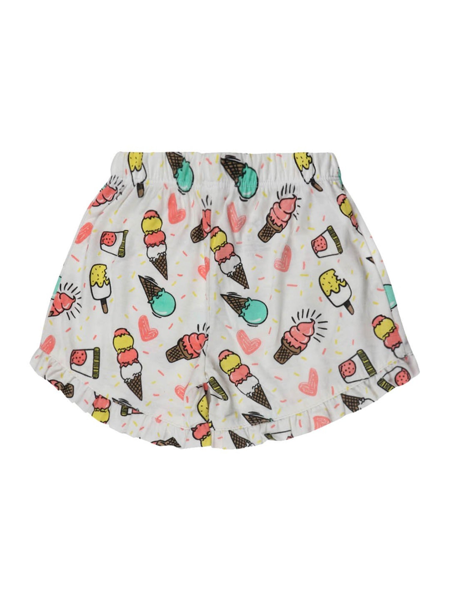 Lazy Shark Kids Magenta & White Printed  Top with  Shorts