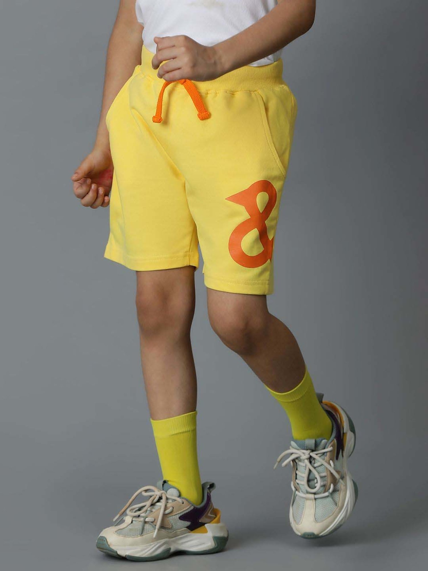 Tales & Stories Kids Yellow Cotton Printed Bermuda