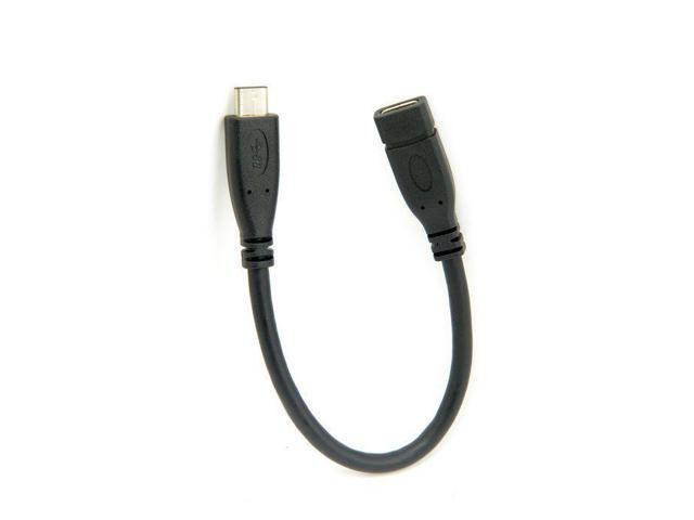 USB 3.1 Type-C USB-C Male to Female Extension Cable for Data and Power Charge Black 20cm