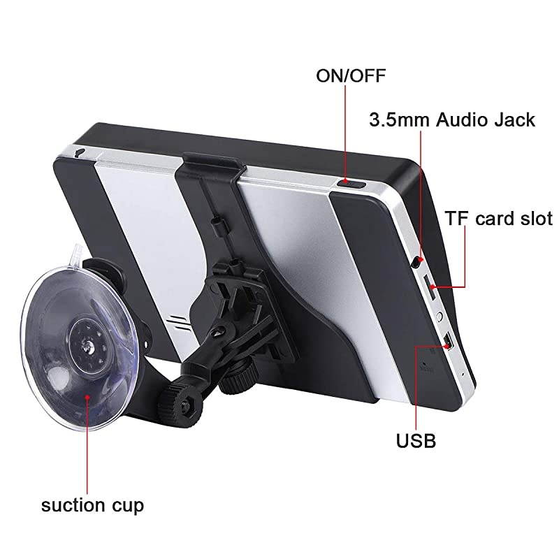 inches Car GPS, 8GB Navigation System for Cars Lifetime Map Updates Touch Screen Real Voice Direction