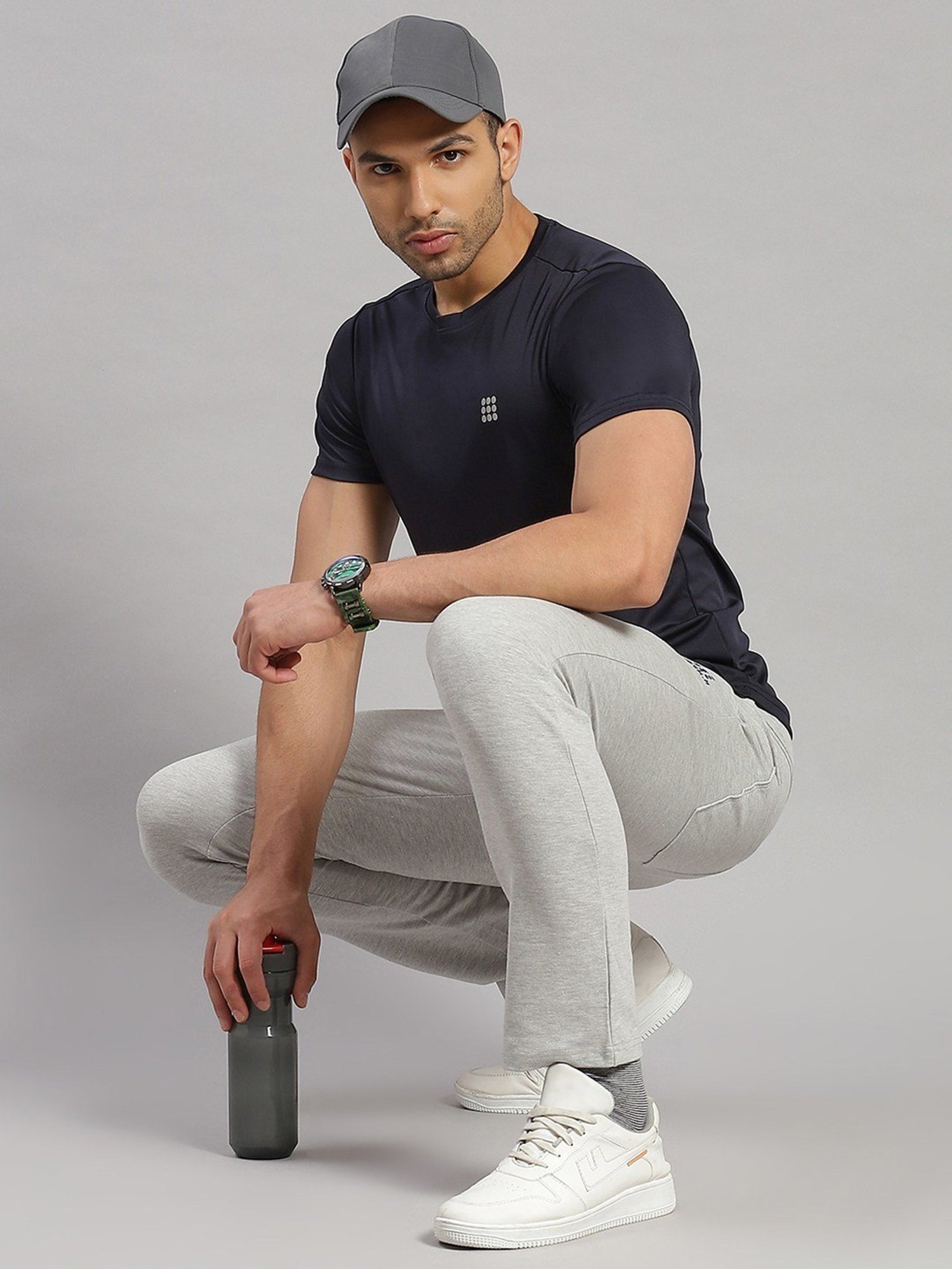 Rock.It Navy Blue Regular Fit T-Shirt