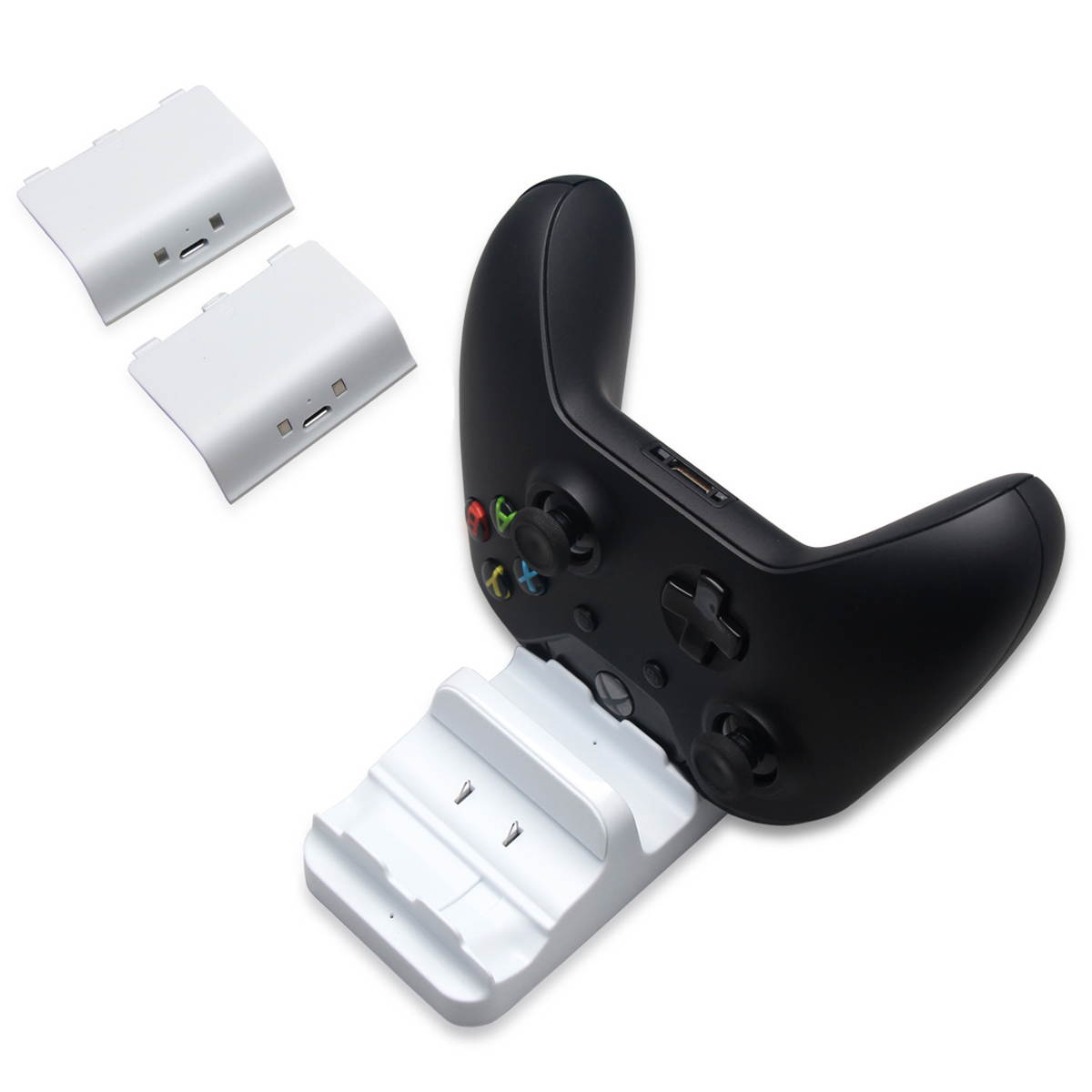 Arvin Dual Wireless Charger for Xbox One Xbox One S Wireless Controller Charger + 2 x 300mAh Rechargeable Battery Pack for Microsoft Xbox One, Xbox One Slim, Xbox One X, Xbox One Elite Controller