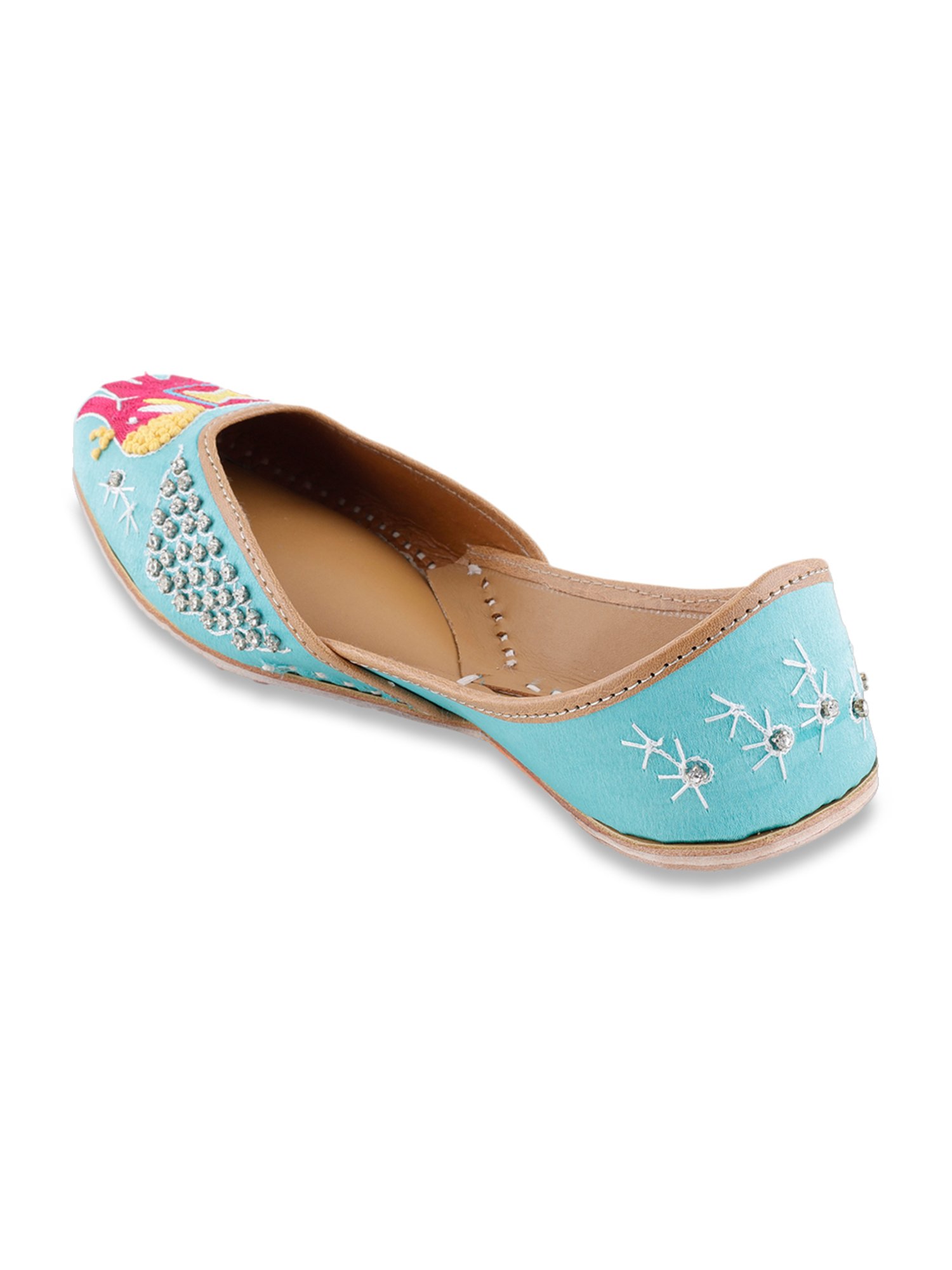 Glam Story Women's Inara Turquoise Ethnic Juttis