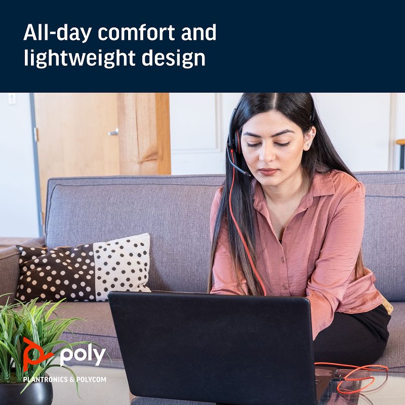 Plantronics Blackwire 3210 USB-A Corded / Wired Computer Headset, Single Ear Headset (Monaural), Black - Plantronics a Poly Company