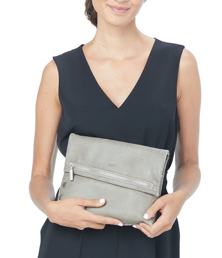 Hammitt VIP Studded Leather Fold-Over Zip Flap Medium Crossbody Bag