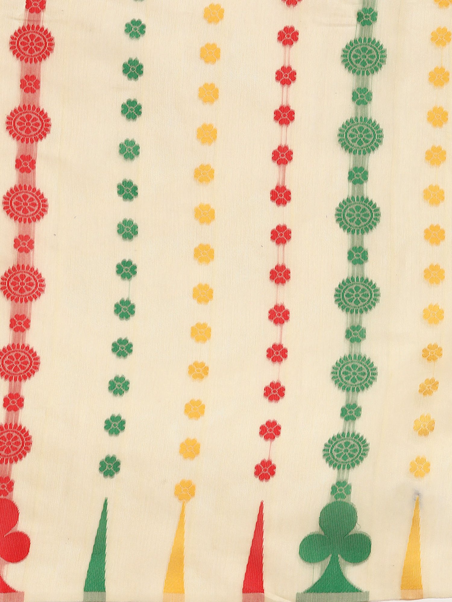 Silk Land Beige Pure Cotton Woven Saree With Unstitched Blouse