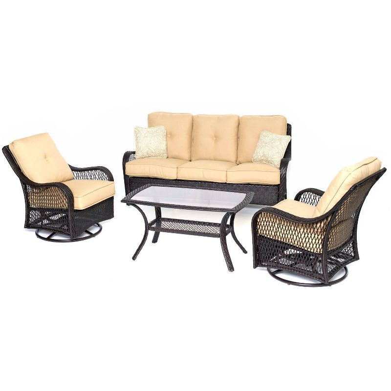 Merritt 4pc Woven Glider Chair Seating Set - Cambridge