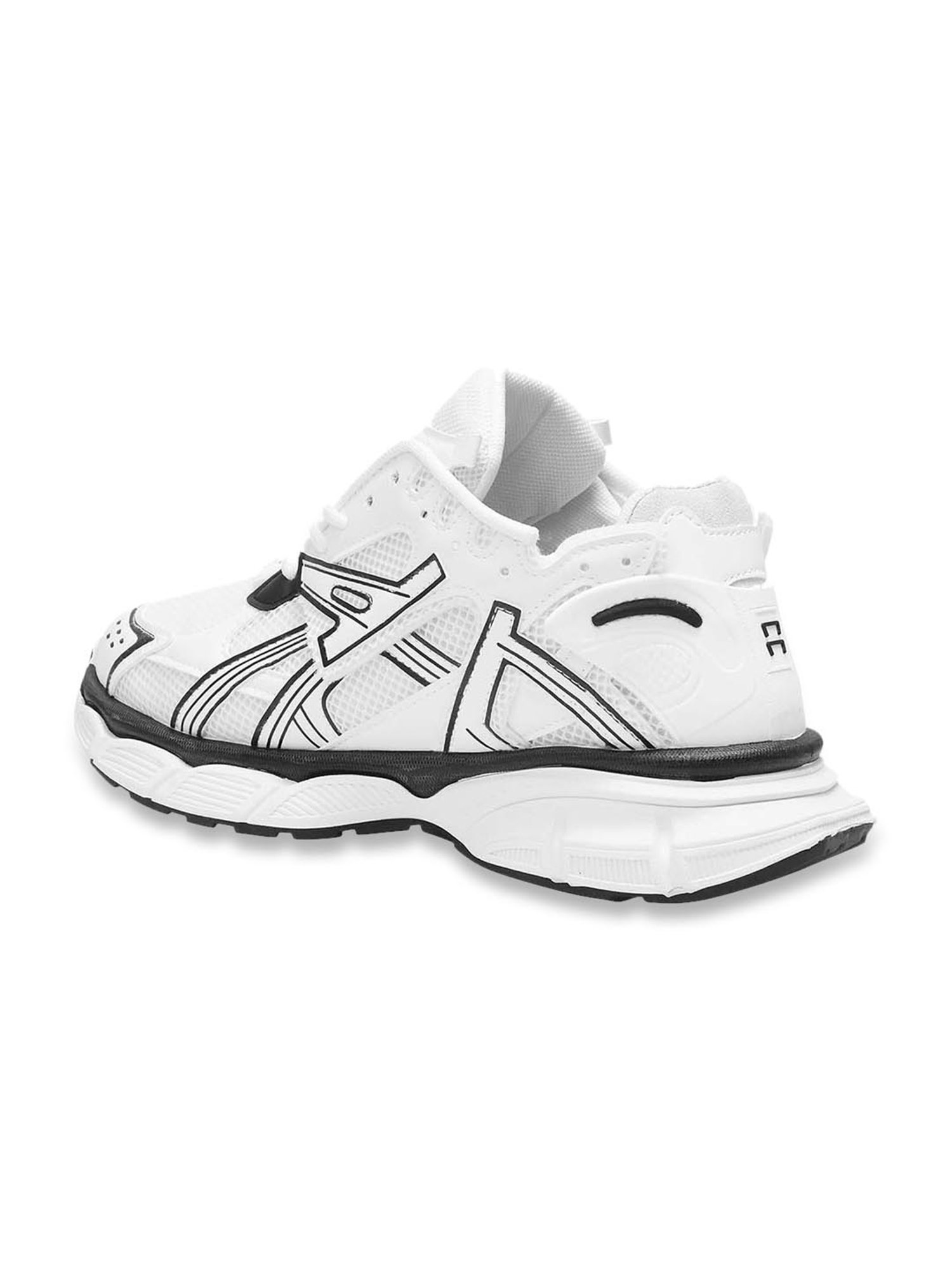 The White Pole Men's Black Casual Sneakers