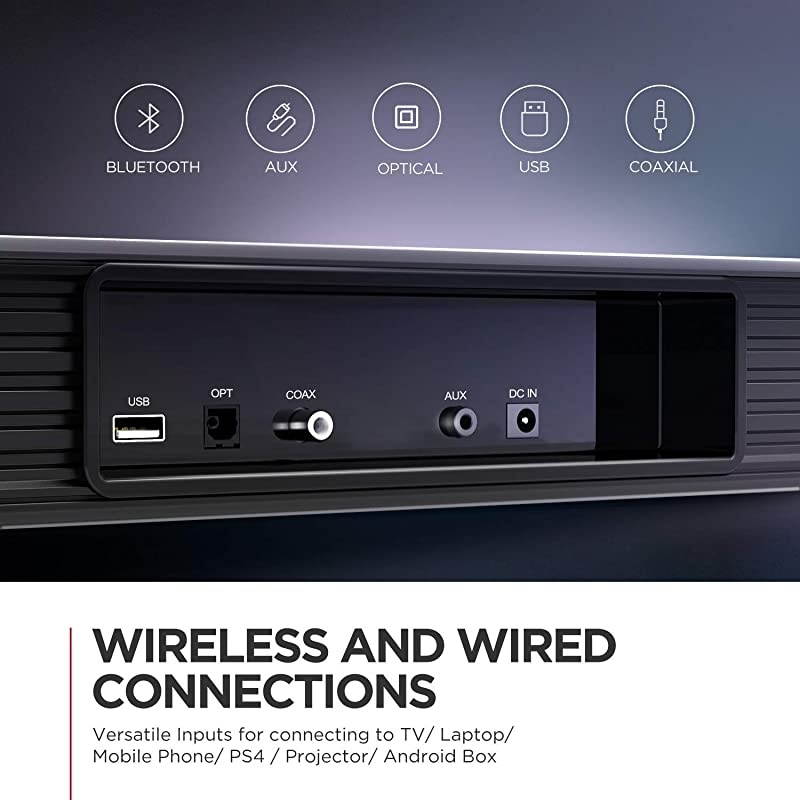 Soundbar with Wireless Subwoofer, 150W 2.1 CH Sound Bars for TV, Bass Adjustable, Works with 4K & HD TV, Clear Treble,Bluetooth 5.0 Speaker Surround Sound for Home Theater