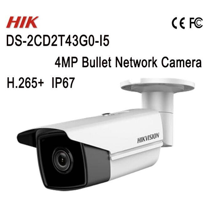 Hikvision 4MP HD H.265+ Outdoor Security POE IP Camera with Motion Detection, 164ft Night Vision, IP67 ONVIF Bullet Network Camera, 4.0mm Lens, DS-2CD2T43G0-I5