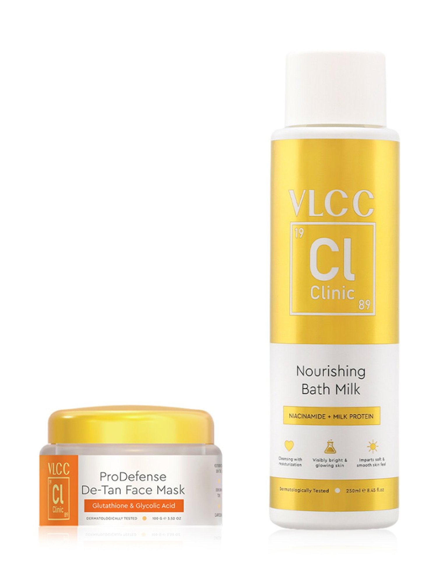 VLCC Clinic Nourishing Bath Milk & De-tan Face Mask Combo