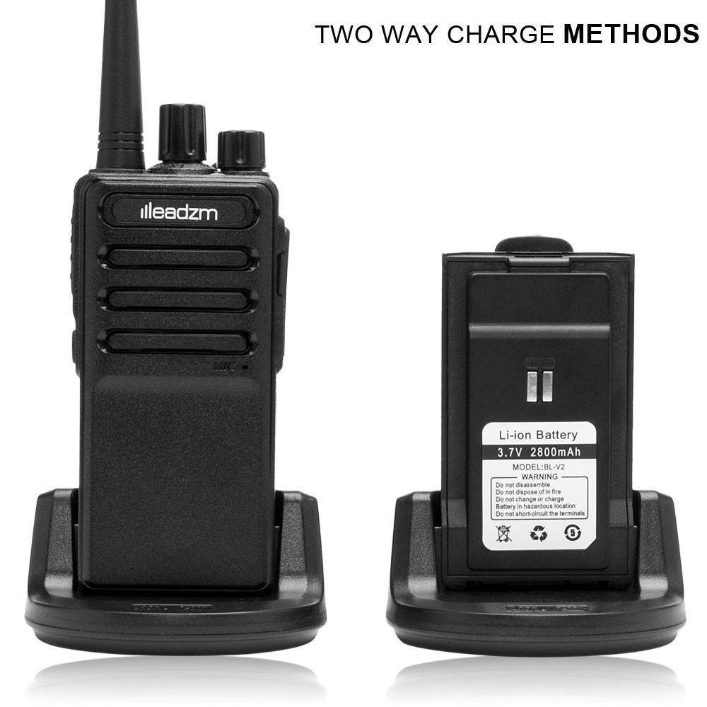 Single USB Cable Chargeable Handheld Walkie Talkie with 2800mAh Battery & Charger & Earphone