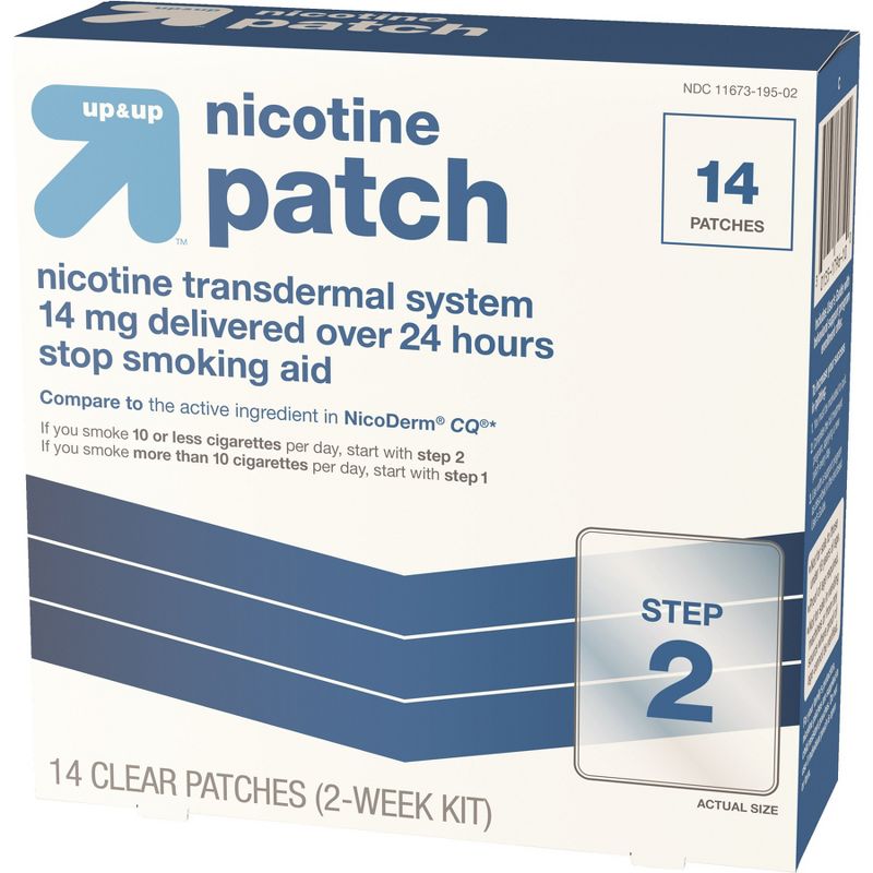 Nicotine Stop Smoking Aid Clear Patches Step 2 - 14ct - up & up™