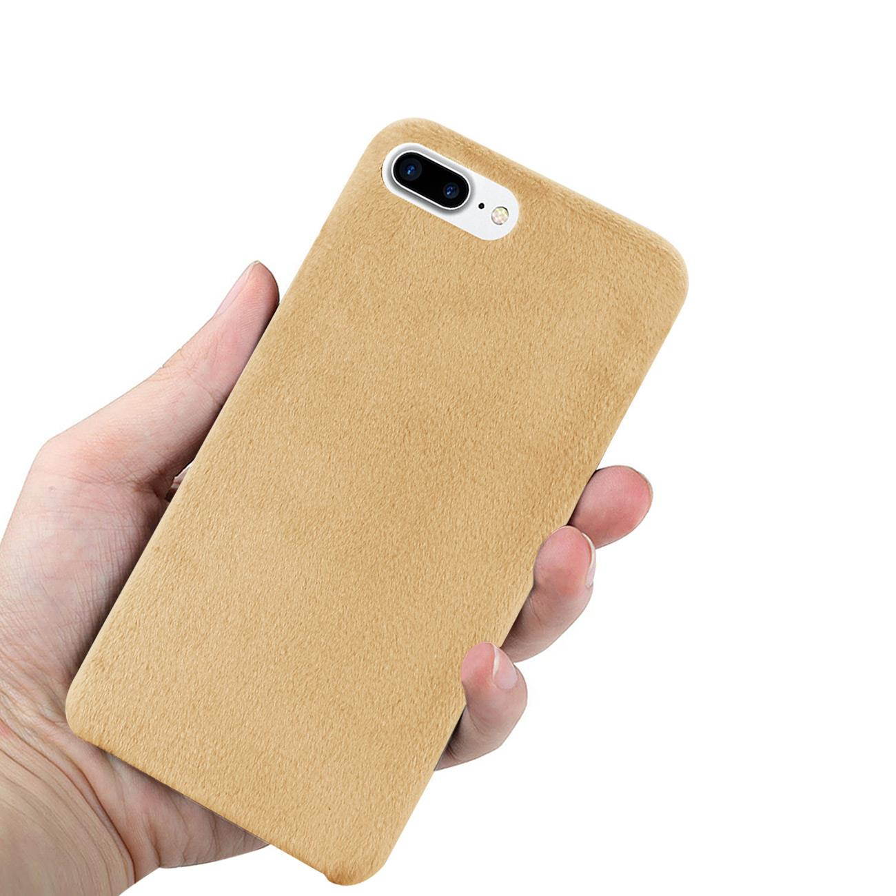 Reiko iPhone 8 Plus/ 7 Plus Fuzzy Fur Soft TPU Case In Camel