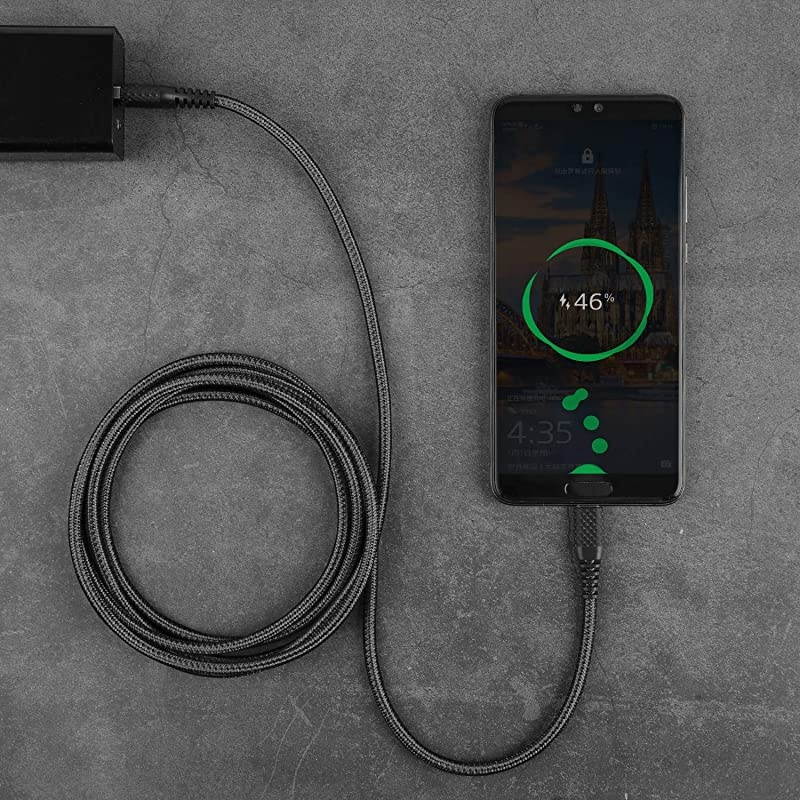 C Cable 10ft, Samsung Galaxy S8 S9 Plus Charger Fast Charging Cord, 2 Pack Nylon Braided A to Type C Charging for for Samsung S10 Note 9, Pixel, LG V30 G6 G5, Google Pixel Gray