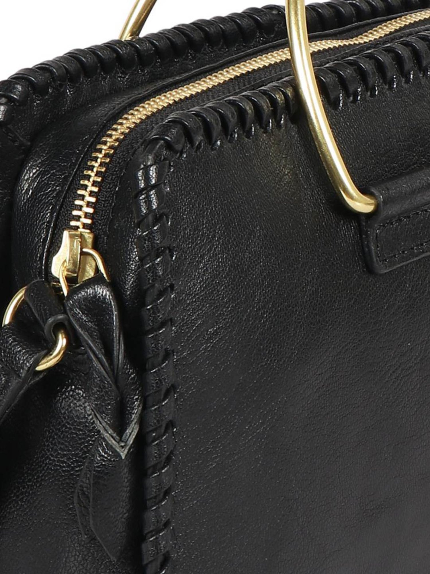 Hidesign Black Solid Medium Sling Handbag