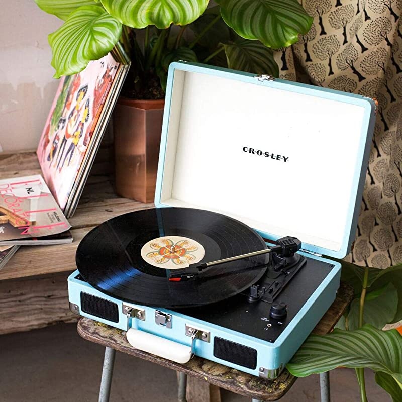 Cruiser Deluxe Vintage 3Speed Bluetooth Suitcase Turntable Turquoise