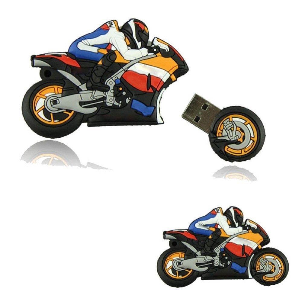 WooTeck 64GB 3D Cartoon Motorcycle USB Flash Drive Memory Stick Pendrive