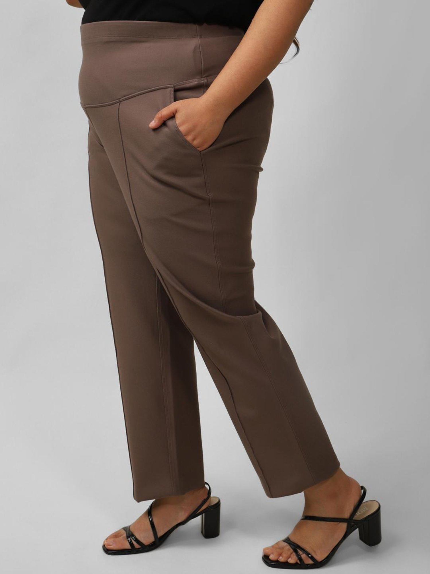 Amydus Brown Tapered Fit Jeggings