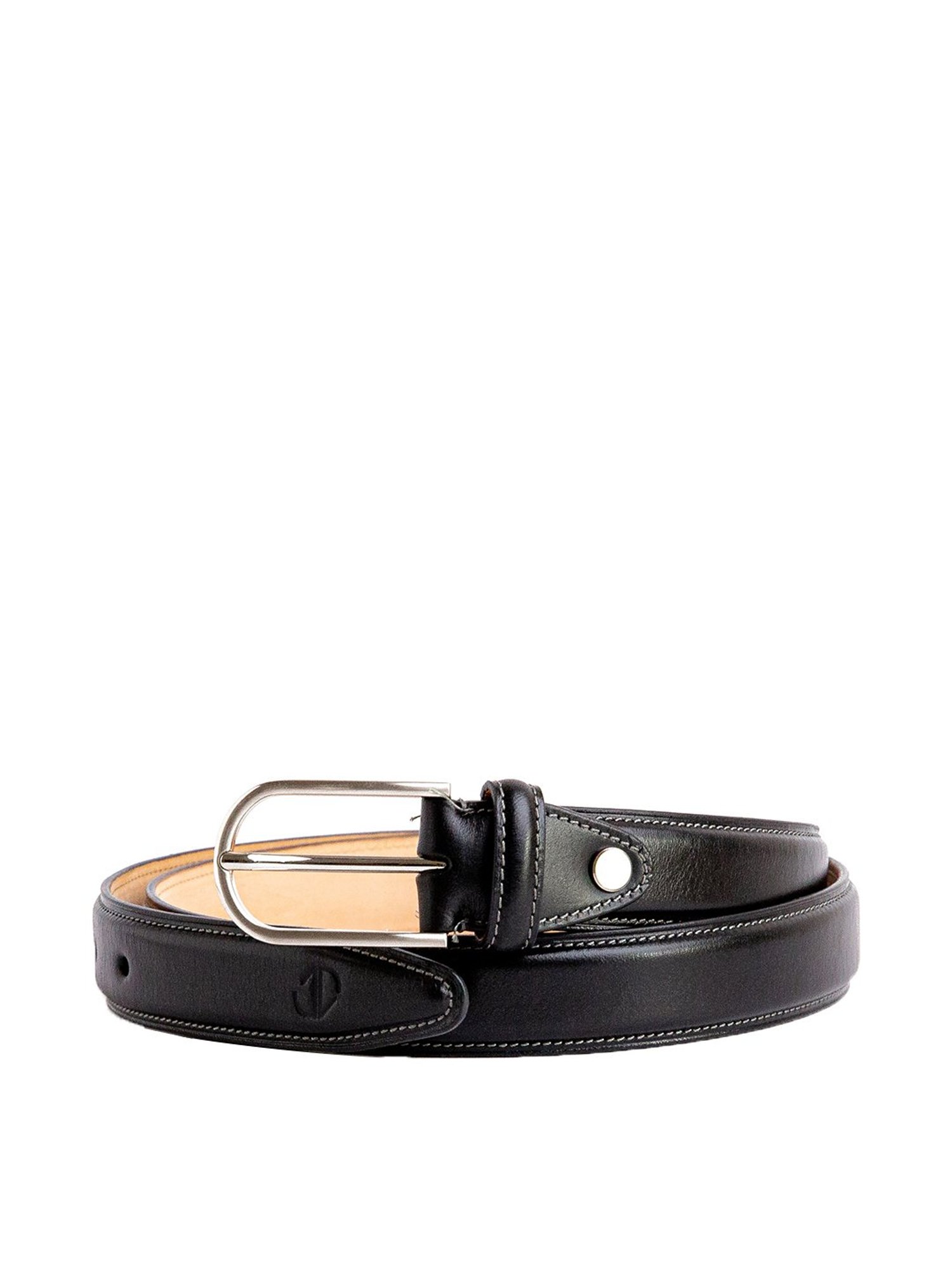 James Aston Black Leather Waist Belt for Men
