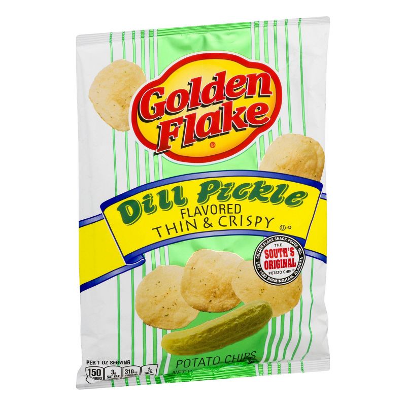 Golden Flake Dill Pickle Flavored Thin & Crispy Potato Chips - 2.875oz