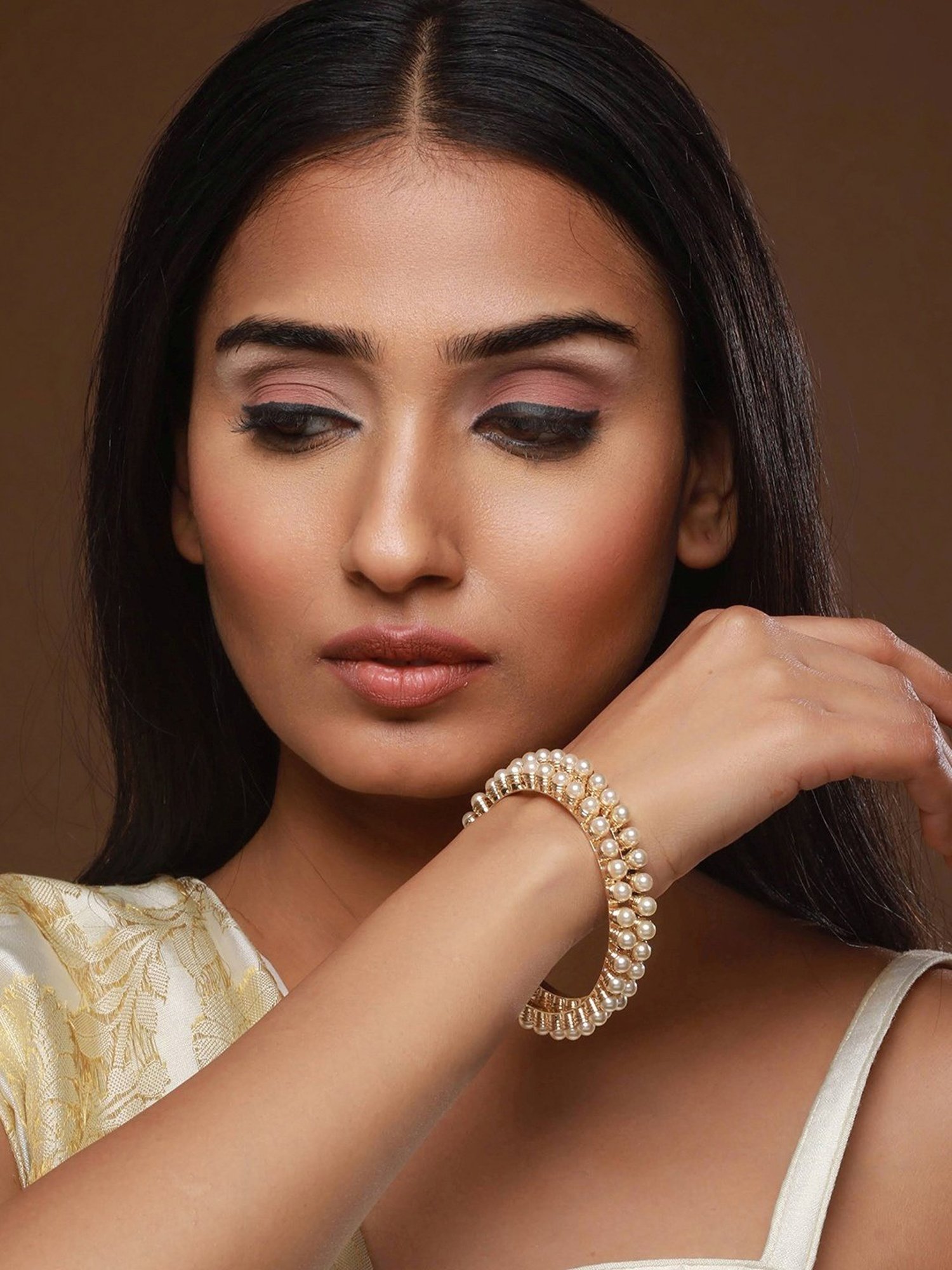 Bold by Priyaasi Trishul Rudraksh Silver-Plated Bracelet for Men