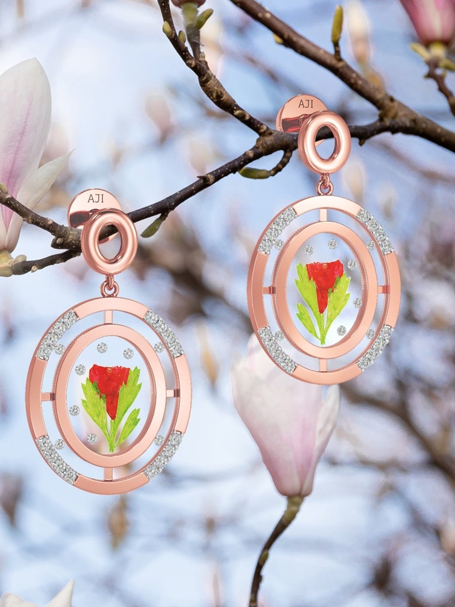 Joyalukkas 18k Gold Engaging Diamond Drop Earrings