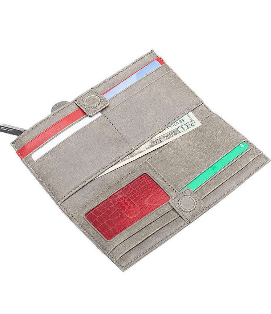 Hammitt 110 North Suede Brushed Leather Slim Wallet