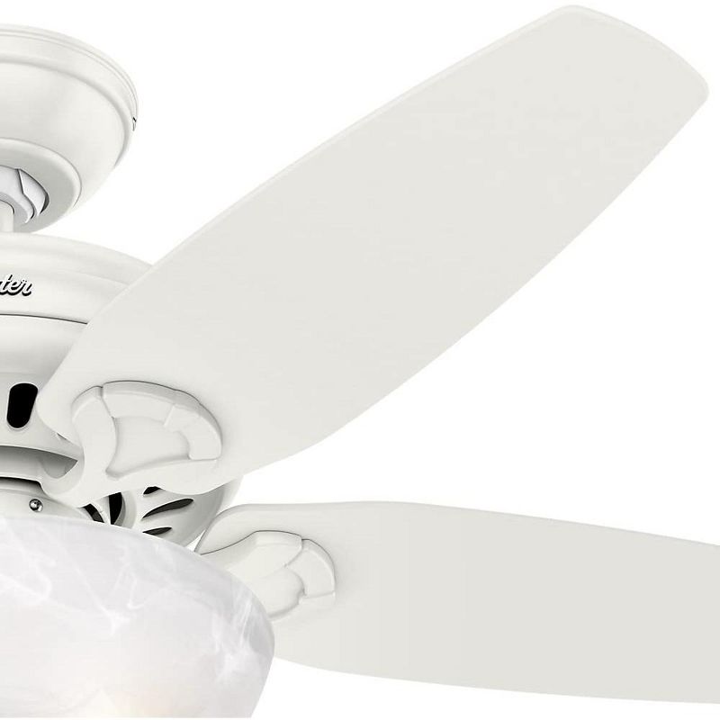 Hunter Fan Company 52134 Low Profile Traditional 44 Inch Indoor Home Ultra Quiet Ceiling Fan with Pull Chain and LED Lights, White