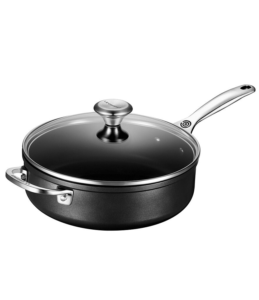 Le Creuset Toughened Nonstick Pro 4-1/4 QT Saute Pan with Helper Handle & Glass Lid
