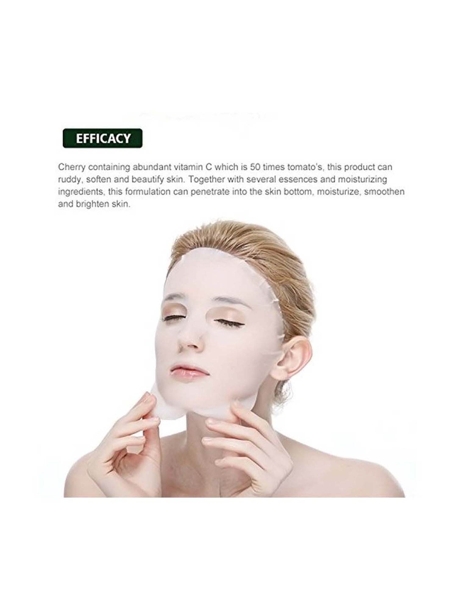 MONDSUB Cherry Brightening Sheet Masks (Pack of 6) - 25 gm Each