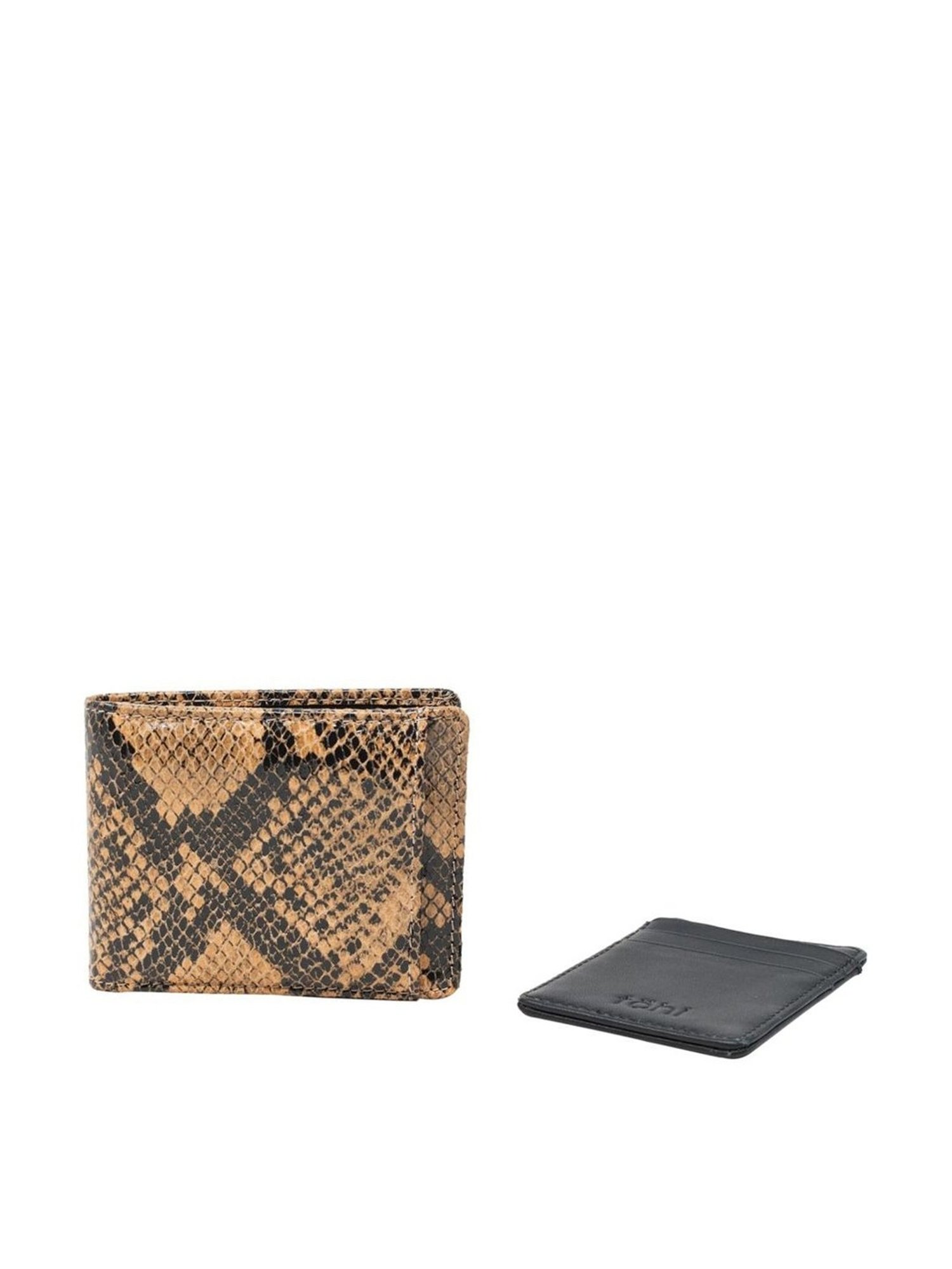 Tohl Beige Casual Leather Bi-Fold Wallet with Card Holder for Men