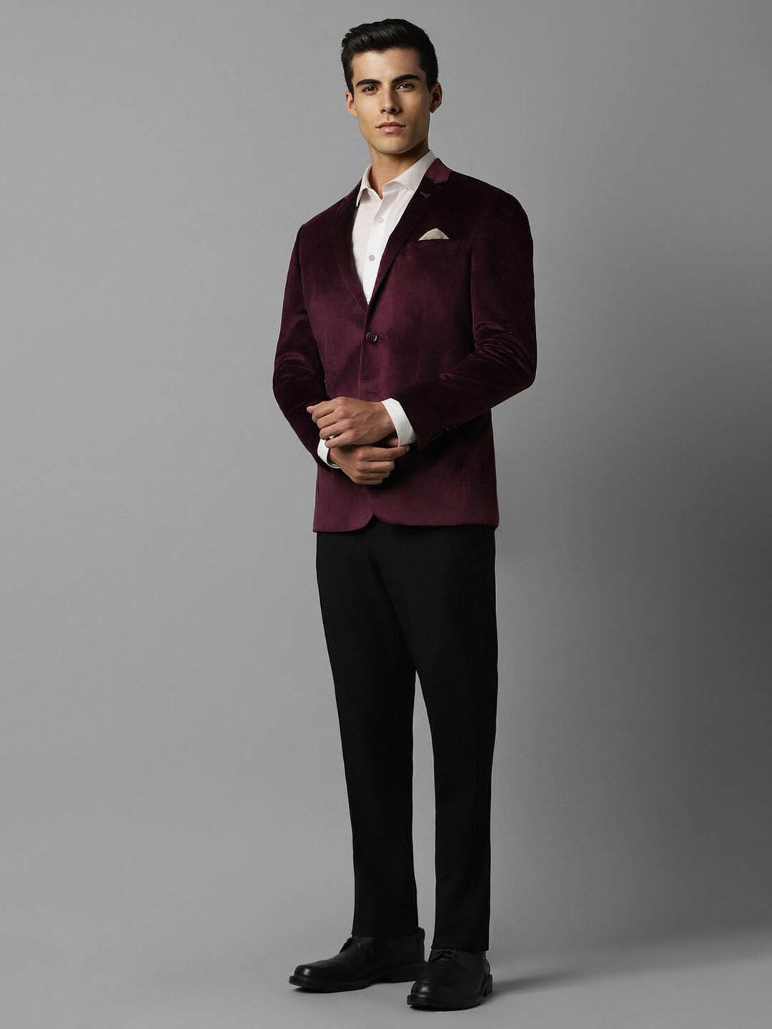 Louis Philippe Purple Slim Fit Blazer