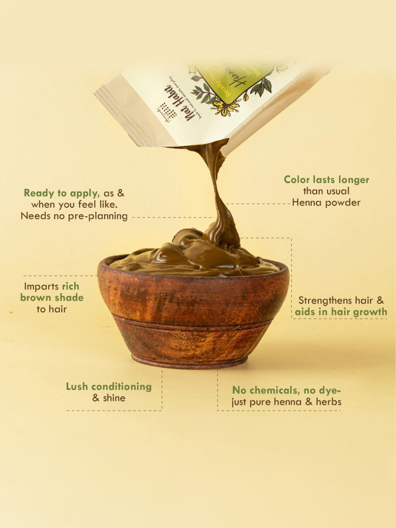 Nat Habit Ready-To-Apply Henna Paste Hair Color - Pack of 4