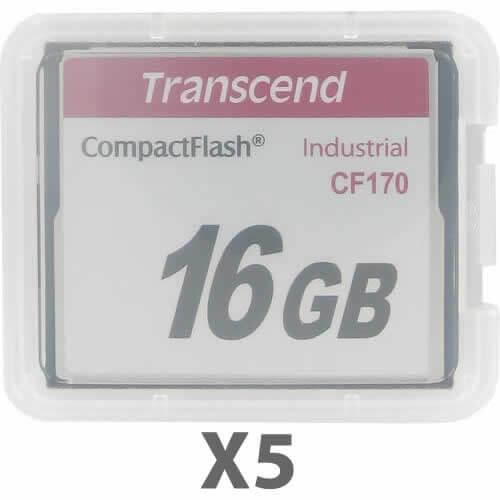 Transcend 16GB Compact Flash (CF) Card TS16GCF170 (5 Pack)