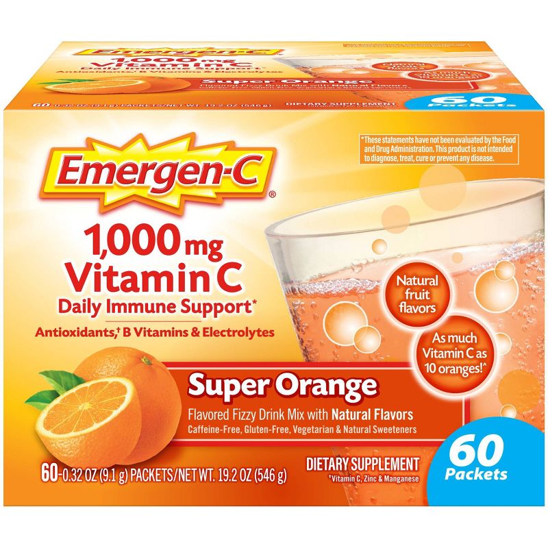 Emergen-C Vitamin C Supplement Drink Mix - Super Orange - 60ct