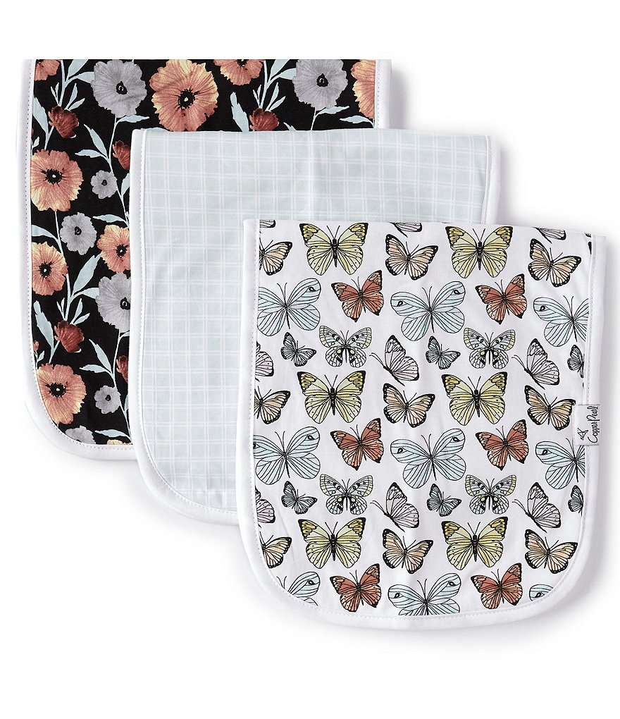 Copper Pearl Baby Girls Dot Premium Burp Cloths 3-Pack