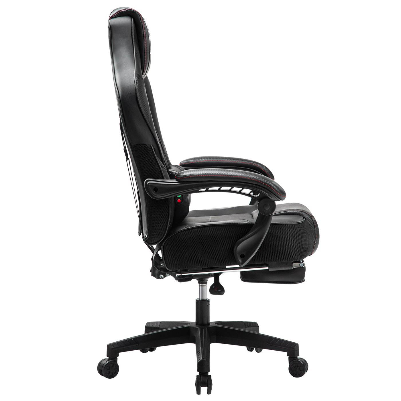 KILLABEE Massage Gaming Chair High Back PU Leather PC Racing Computer Desk Office Swivel Recliner with Retractable Footrest and Adjustable Lumbar Support