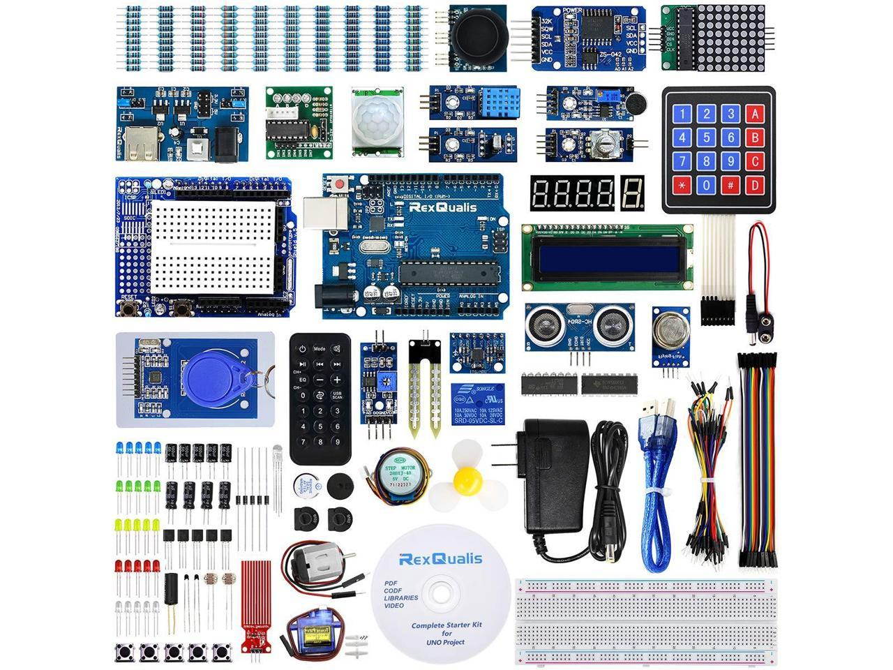REXQualis Arduino UNO R3 Complete Starter Kit w/Detailed Tutorial for Arduino UNO