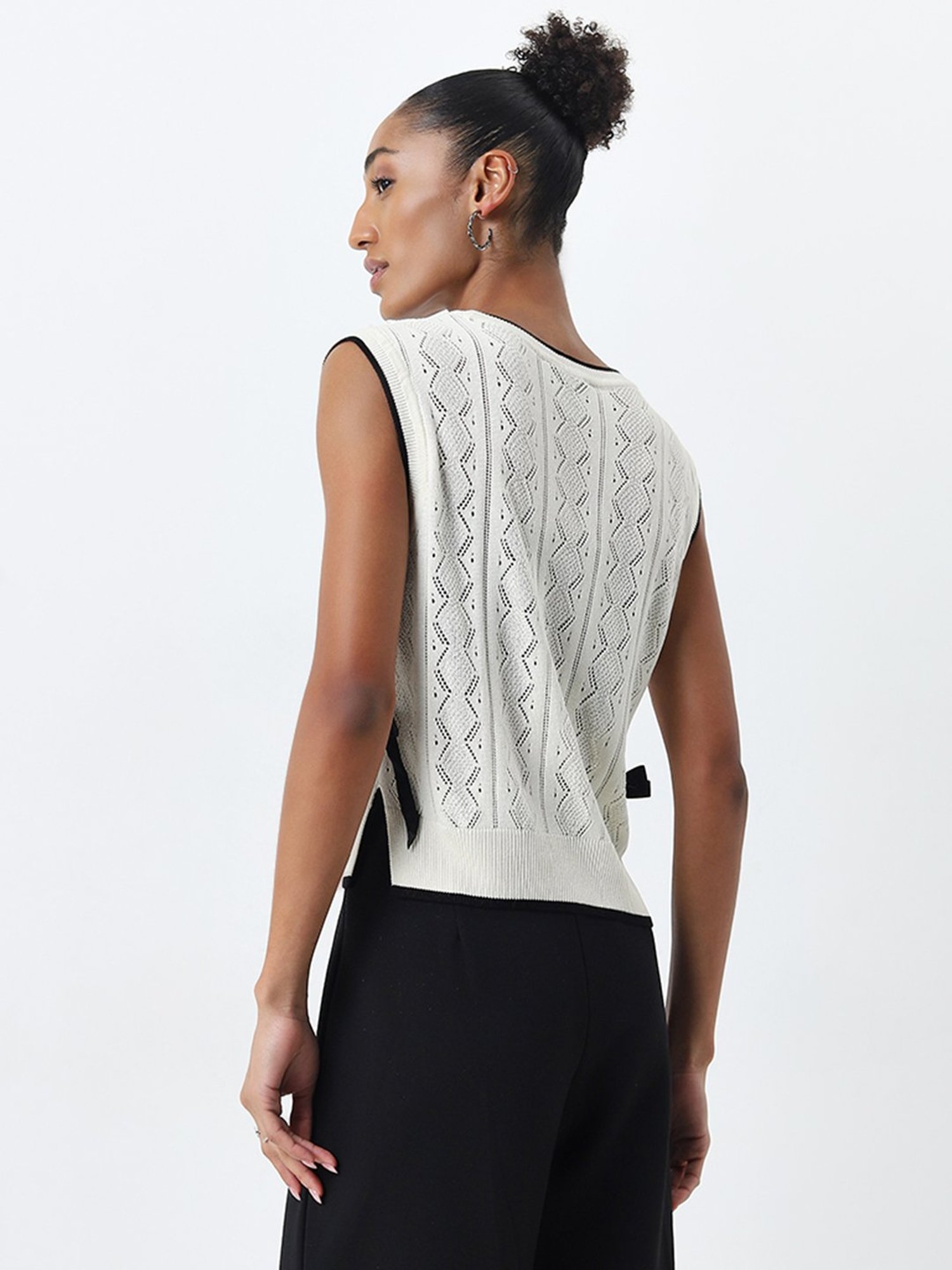 Wardrobe by Westside Off-White Knitted Top