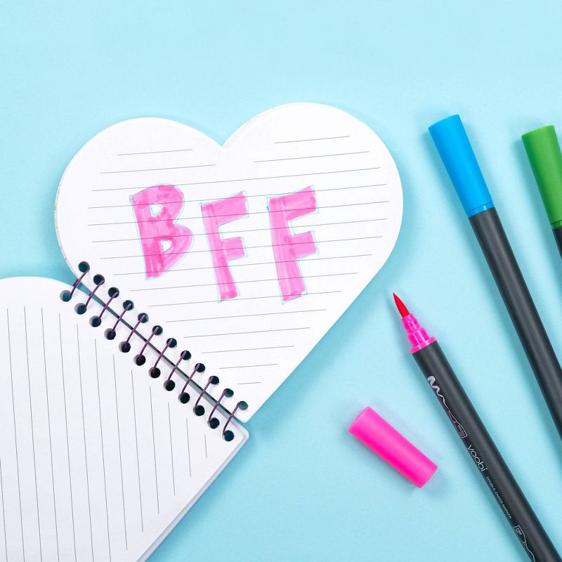 80 sheet College Ruled 1 Subject Mini Spiral Notebook Puffy Heart - Yoobi™