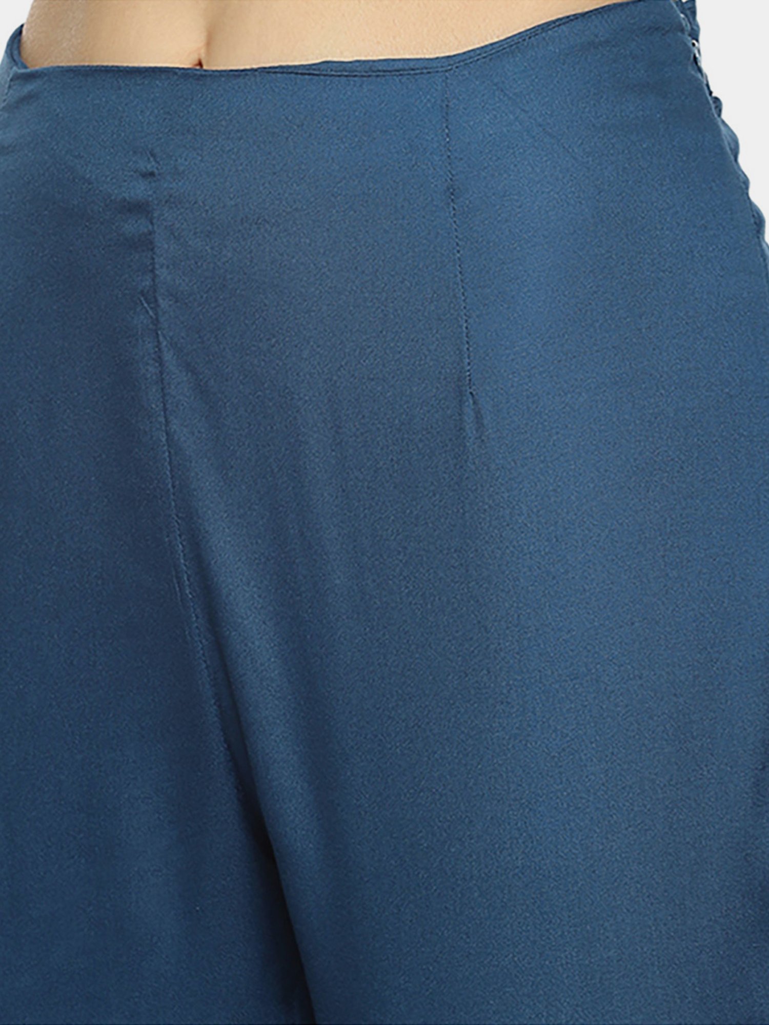 Biba Blue Printed Kurta Pant Set With Dupatta